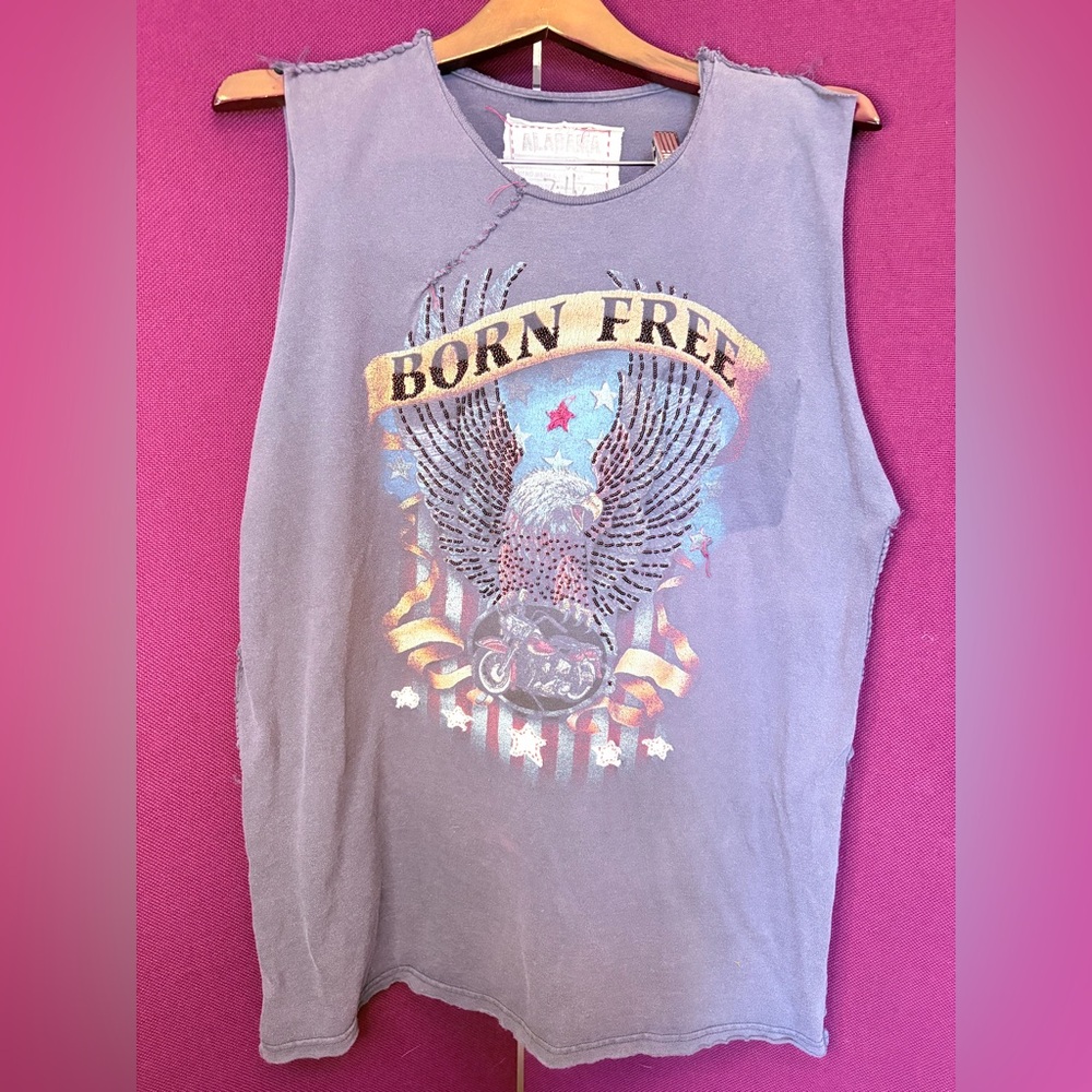 Light blue Born Free' Eagle Tank Top